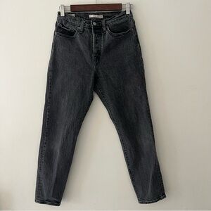 Women’s Levi Wedgie Icon Fit Black Denim Jeans Waist Size 27